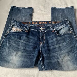 Rock Revival Delara Mid Rise Curvy Crop Size 30